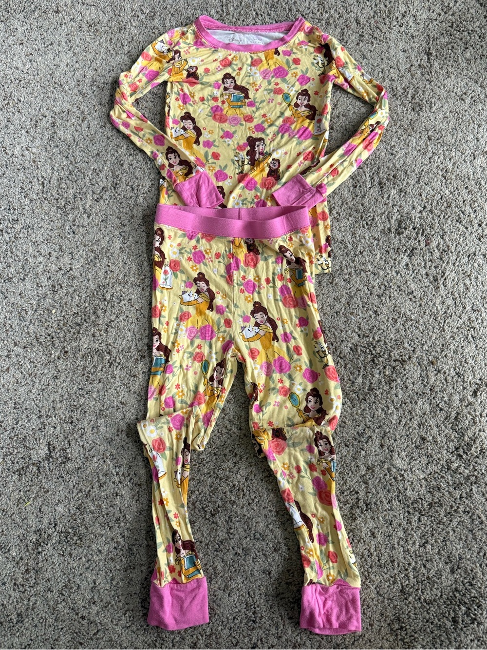 Little Sleepies x Disney Princess Belle Pajamas Beauty and the Beast Yellow 5/6